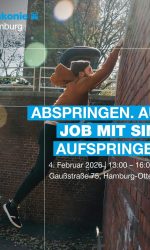 Poster "Abspringen. Auf Job mit Sinn aufspringen"